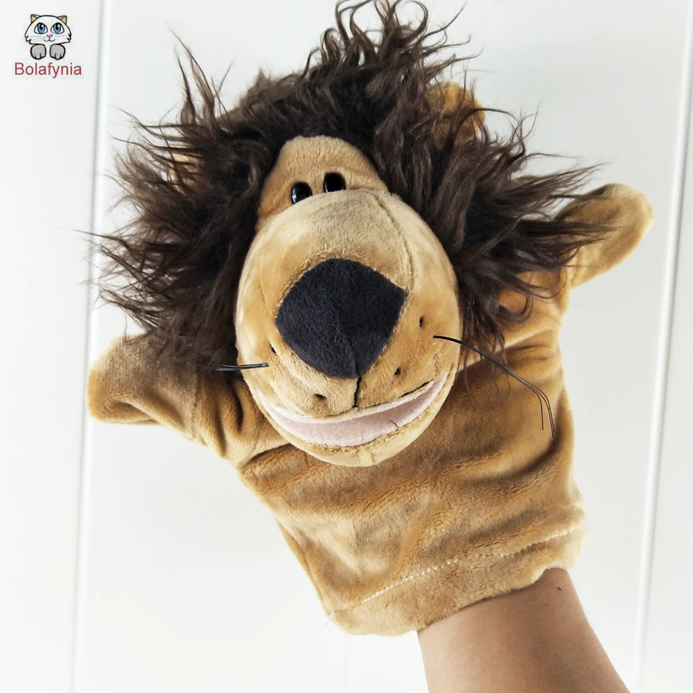 

BOLAFYNIA Children Hand Puppet Toys kid baby plush Stuffed Toy lion big mouth hand puppet for Christmas birthday gifts