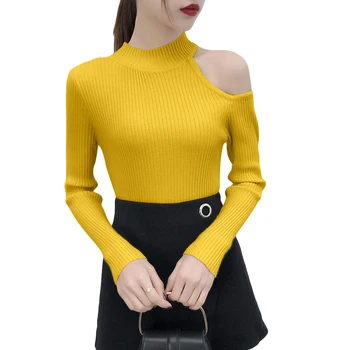 Knitted Sweater Off Shoulder Pullovers Sweater For Women Long Sleeve Turtleneck Female Jumper Black White Sexy Clothing CM1025
Knitted Sweater Off Shoulder Pullovers Sweater For Women Long Sleeve Turtleneck Female Jumper Black White Sexy Clothing CM1025