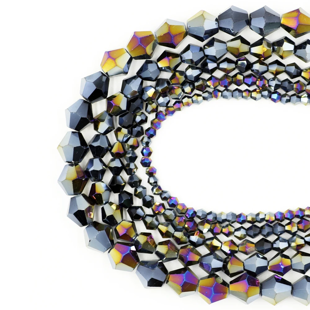 ZHUBI Faceted Lampwork Glass Bicone 2/3/4/5/6/8MM Clear AB Crystal Black Beads For DIY Making Charms Jewelry Accessories
ZHUBI Faceted Lampwork Glass Bicone 2/3/4/5/6/8MM Clear AB Crystal Black Beads For DIY Making Charms Jewelry Accessories