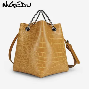 NIGEDU Fashion Ring Handle Women Handbag small Bracelet Bucket bag for Female Shoulder Bag PU Leather Crocodile Ladies Totes
NIGEDU Fashion Ring Handle Women Handbag small Bracelet Bucket bag for Female Shoulder Bag PU Leather Crocodile Ladies Totes