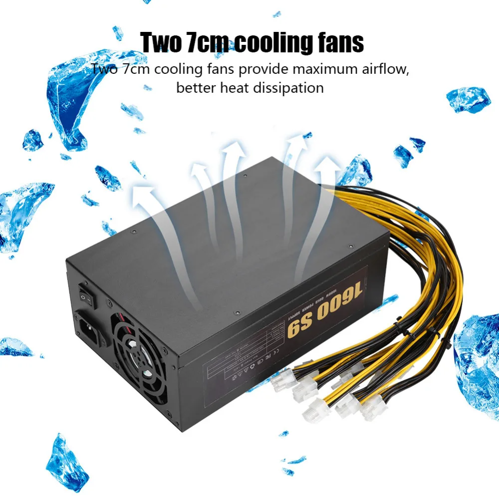 160-240V 1600W Fan Dedicated Power Supply for Bitcoin/ETH/Ethereum Miner Mining Machines
160-240V 1600W Fan Dedicated Power Supply for Bitcoin/ETH/Ethereum Miner Mining Machines