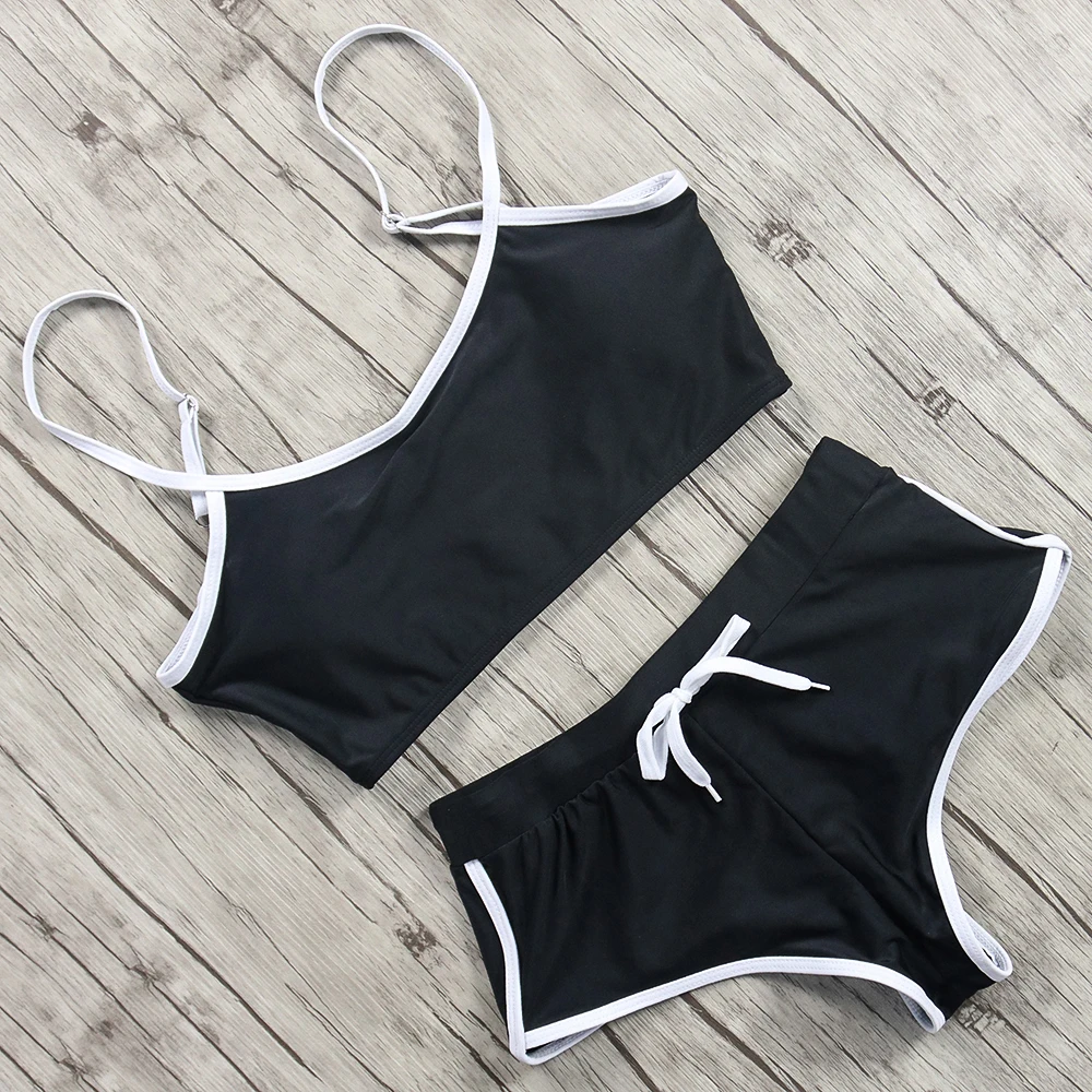 

Sexy Sport Bikini Two Pieces Swimsuit T-Shirt Swimwear Women Push Up Bikinis 2019 Mujer Tankini Set Biquini Traje De Bano Mujer