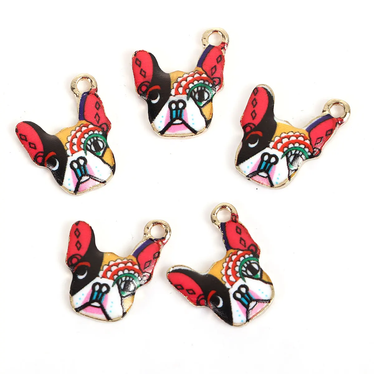 Zinc Based Alloy Charms Bulldog Dog Animal Gold Color Multicolor Enamel 18mm( 6/8") x 15mm( 5/8"), 5 PCs
Zinc Based Alloy Charms Bulldog Dog Animal Gold Color Multicolor Enamel 18mm( 6/8") x 15mm( 5/8"), 5 PCs