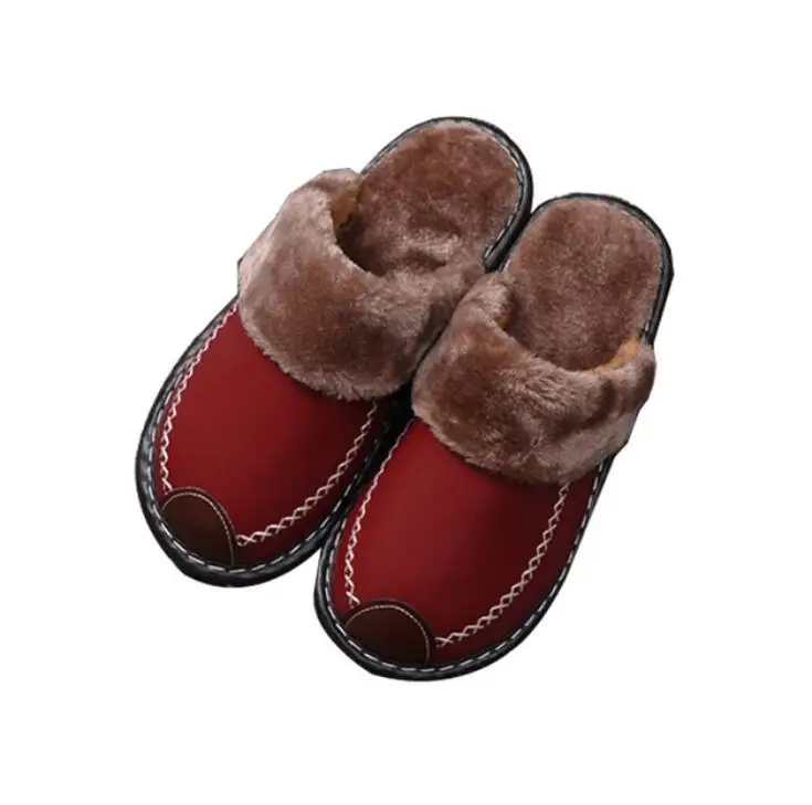 Winter Women Genuine Leather Home Slippers For Men Fur Warm Plush Non-slip Indoor Shoes Ladies Cotton Flat Shoes
Winter Women Genuine Leather Home Slippers For Men Fur Warm Plush Non-slip Indoor Shoes Ladies Cotton Flat Shoes