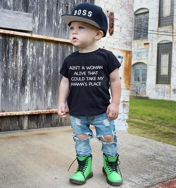 Ain't A Person Alive That Could Take My Mama's Place Letter Printed Tshirt Child Short Sleeves Kids Girls Boys Funny T-shirts
Ain't A Person Alive That Could Take My Mama's Place Letter Printed Tshirt Child Short Sleeves Kids Girls Boys Funny T-shirts