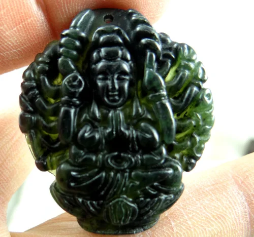 45*33MM Wholesale natural Chinese stone hand-carved statue of Avalokitesvara amulet pendant necklace M1
45*33MM Wholesale natural Chinese stone hand-carved statue of Avalokitesvara amulet pendant necklace M1
