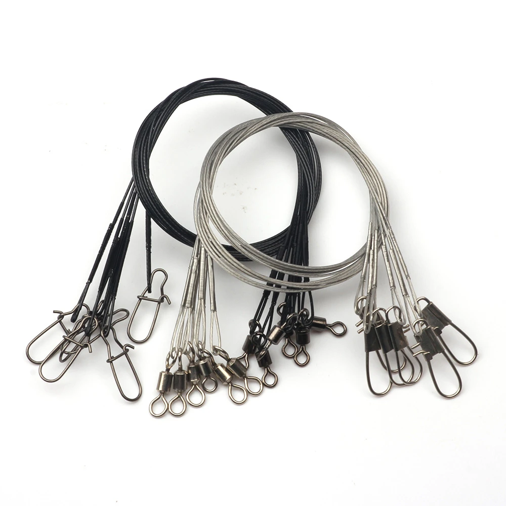 Rompin 6pcs heavy duty Fishing Line Steel Wire Leader With Swivel Snap Fishing Anti-bait Carp Fishing Wire Rig Leadcore Leash
Rompin 6pcs heavy duty Fishing Line Steel Wire Leader With Swivel Snap Fishing Anti-bait Carp Fishing Wire Rig Leadcore Leash