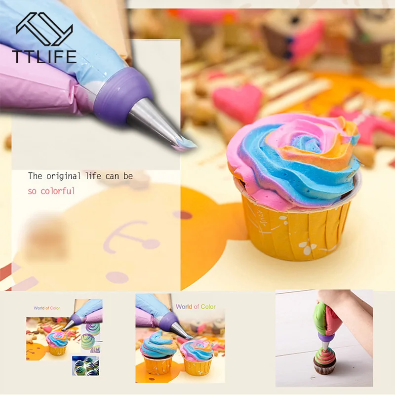 TTLIFE Icing Piping Bag Nozzle Converter Tri-color Cream Coupler Cake Decorating Tools For Cupcake Fondant Cookie 3 Hole 3 Color
TTLIFE Icing Piping Bag Nozzle Converter Tri-color Cream Coupler Cake Decorating Tools For Cupcake Fondant Cookie 3 Hole 3 Color