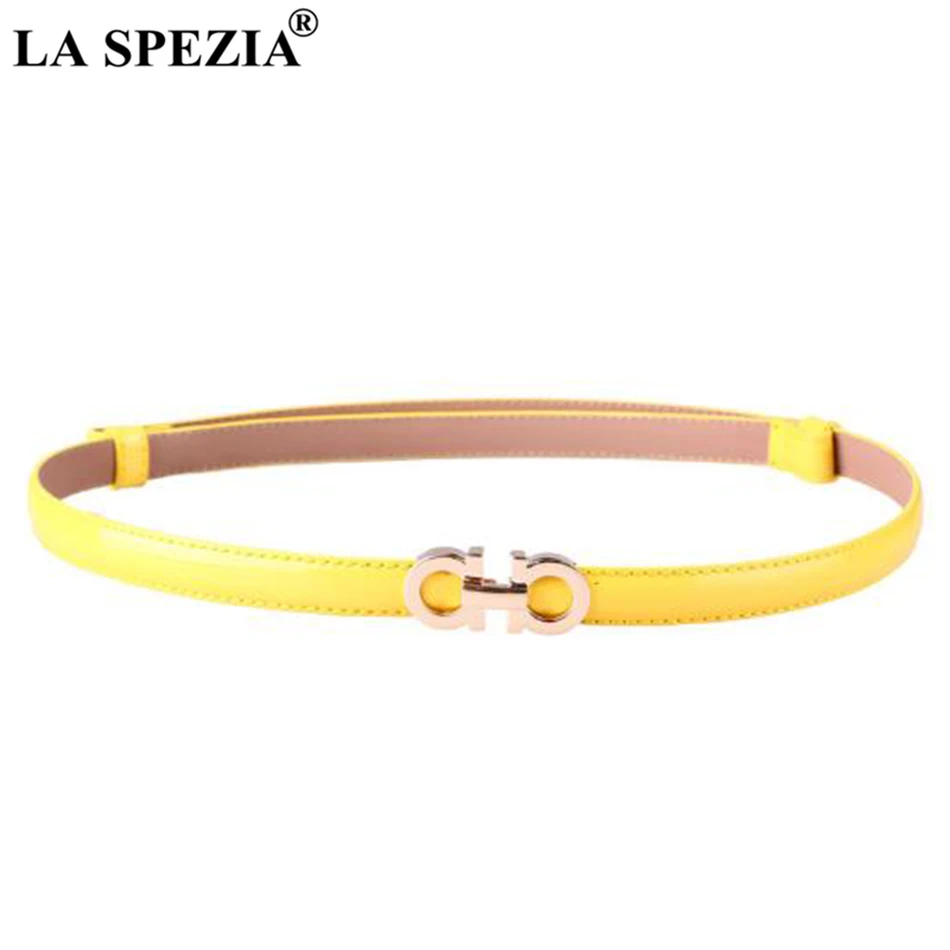LA SPEZIA Women Thin Belt Adjustable Real Leather Belt Ladies Yellow Double Buckle Genuine Cow Leather Narrow Waist Belt Jeans
LA SPEZIA Women Thin Belt Adjustable Real Leather Belt Ladies Yellow Double Buckle Genuine Cow Leather Narrow Waist Belt Jeans