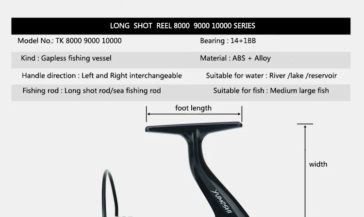 Yumoshi Fishing Reel Tk8000-10000 Metal 14+1Bb Spool Jigging Trolling –  Bargain Bait Box