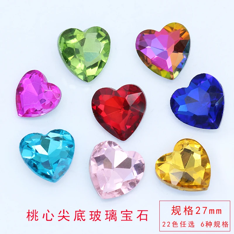 12p 27mm Heart color pointed foiled back strass stone faceted crystal glass rhinestones Diamante Kid's Toy counter display Gems
12p 27mm Heart color pointed foiled back strass stone faceted crystal glass rhinestones Diamante Kid's Toy counter display Gems