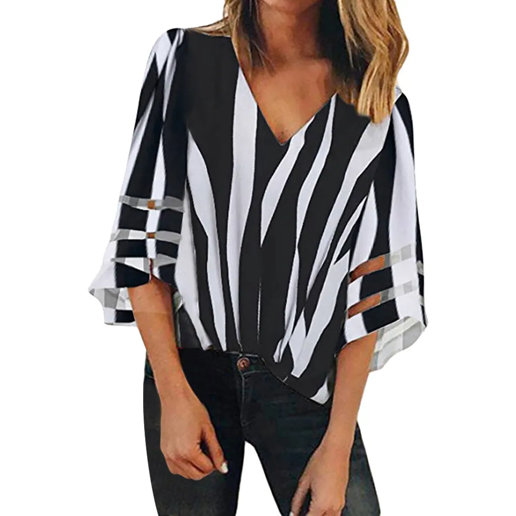 Feitong Womens Lady Fashion Stripe Splice V Neck Blouses 2019 Summer Loose Casual Blouse Shirt Design New Tops camisas mujer
Feitong Womens Lady Fashion Stripe Splice V Neck Blouses 2019 Summer Loose Casual Blouse Shirt Design New Tops camisas mujer