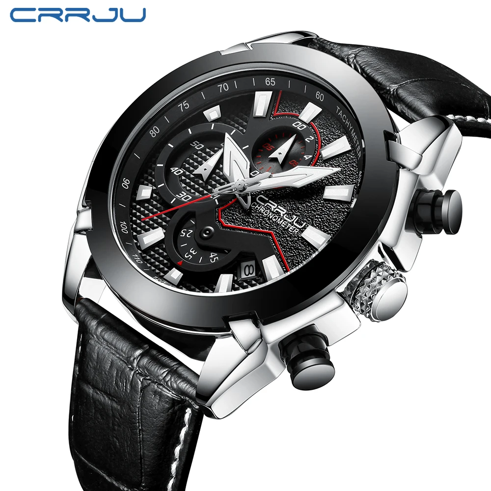CRRJU New Mens Watches Top Brand Luxury Quartz Watch Men Calendar Leather Sport Clock Chronograph Relogio Masculino
CRRJU New Mens Watches Top Brand Luxury Quartz Watch Men Calendar Leather Sport Clock Chronograph Relogio Masculino