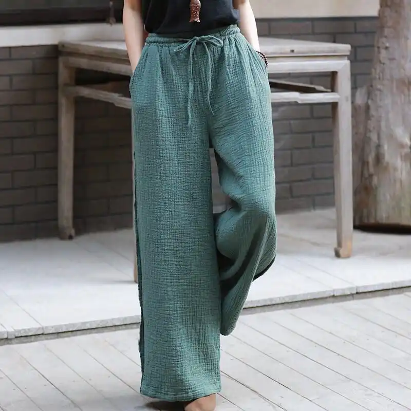 women's plus size cotton drawstring pants