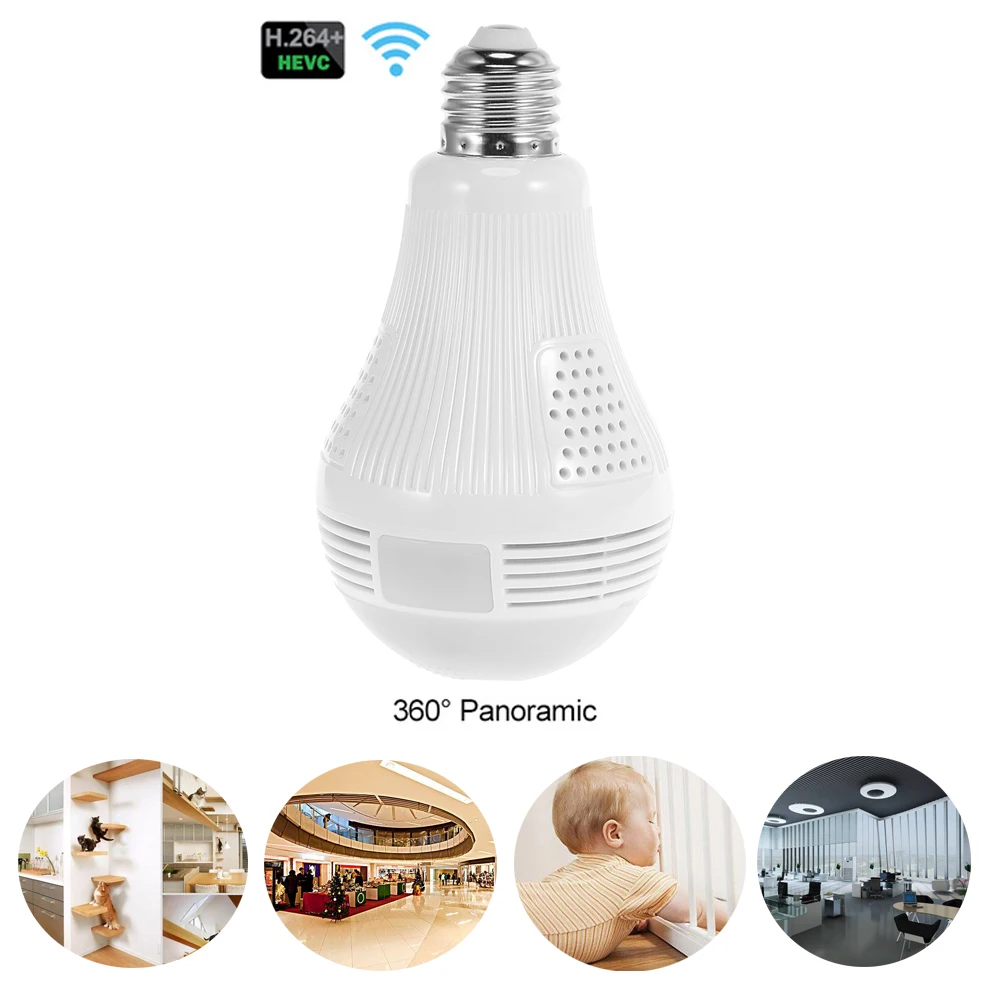 960P Wireless Panoramic IP 3D VR Camera WIFI E27 Bulb Light FishEye Surveillance 360 Degree CCTV Home Security Mini Cam Wi-Fi
960P Wireless Panoramic IP 3D VR Camera WIFI E27 Bulb Light FishEye Surveillance 360 Degree CCTV Home Security Mini Cam Wi-Fi