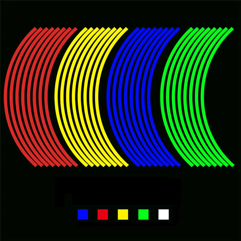 16Pcs 18inch Strips Brand New High Quality Waterproof Popular Motorcycle Car Rim Stripe Wheel Decal Tape Sticker Lots Reflective
16Pcs 18inch Strips Brand New High Quality Waterproof Popular Motorcycle Car Rim Stripe Wheel Decal Tape Sticker Lots Reflective