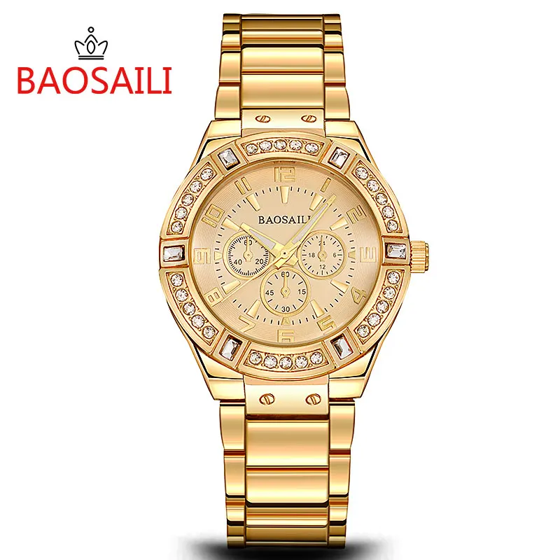BSL812 BAOSALI Fashion 3 Eyes Luxury Brand Lady Quartz Watches Gold Silver Rhinestone Women Watches Alloy Watch relogio feminino
BSL812 BAOSALI Fashion 3 Eyes Luxury Brand Lady Quartz Watches Gold Silver Rhinestone Women Watches Alloy Watch relogio feminino