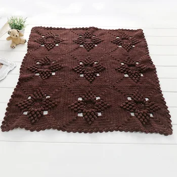 Newborn Baby Brown Crochet Knit Blanket Square Carpet with Rhombic Pattern for Photography YJS Dropship 
Newborn Baby Brown Crochet Knit Blanket Square Carpet with Rhombic Pattern for Photography YJS Dropship