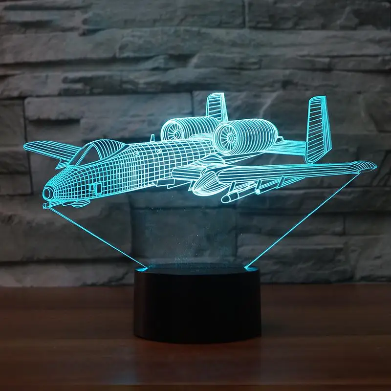 War Plane Fighter LED 3D Night Lights Colorful Table lamp Multi Colors Military Jet Plane Aircraft with USB Power Decor Gift
War Plane Fighter LED 3D Night Lights Colorful Table lamp Multi Colors Military Jet Plane Aircraft with USB Power Decor Gift