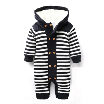 Sweater Pullover Jumpsuit Fleece Cotton Hooded Striped Thick Warm Infant Baby Jumpsuit ABS-1532
Sweater Pullover Jumpsuit Fleece Cotton Hooded Striped Thick Warm Infant Baby Jumpsuit ABS-1532
