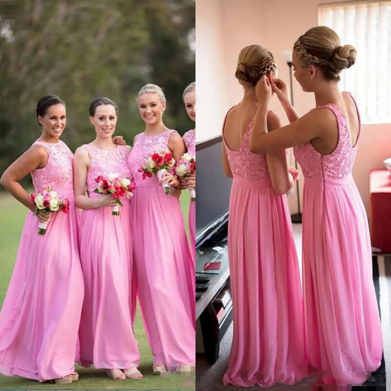 Фото 2019 платья подружки невесты без рукавов длина до пола шифон кружево боковая