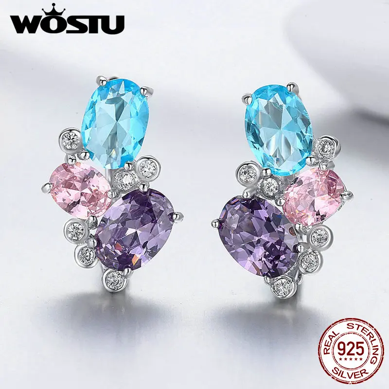 WOSTU Multi-Colored Crystal Stud Earrings 925 Sterling Silver Patterns of Frost Small Earrings For Women Unique Jewelry FIE579
WOSTU Multi-Colored Crystal Stud Earrings 925 Sterling Silver Patterns of Frost Small Earrings For Women Unique Jewelry FIE579