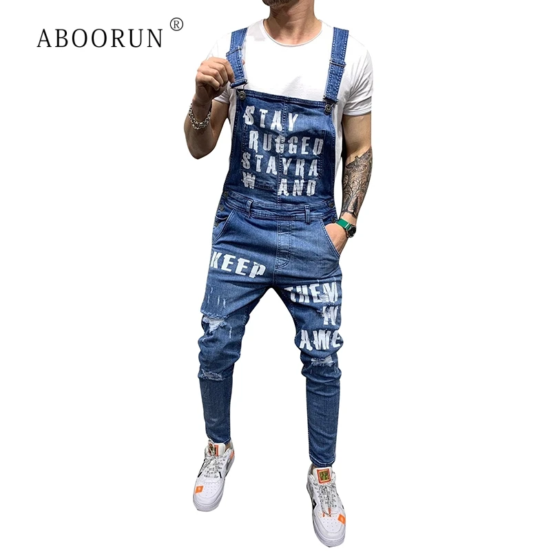 ABOORUN Men's Fashion Printed Denim Jumpsuits Blue Broken Ripped Bib Overalls Summer Slim Denim Shorts for Male R1232
ABOORUN Men's Fashion Printed Denim Jumpsuits Blue Broken Ripped Bib Overalls Summer Slim Denim Shorts for Male R1232