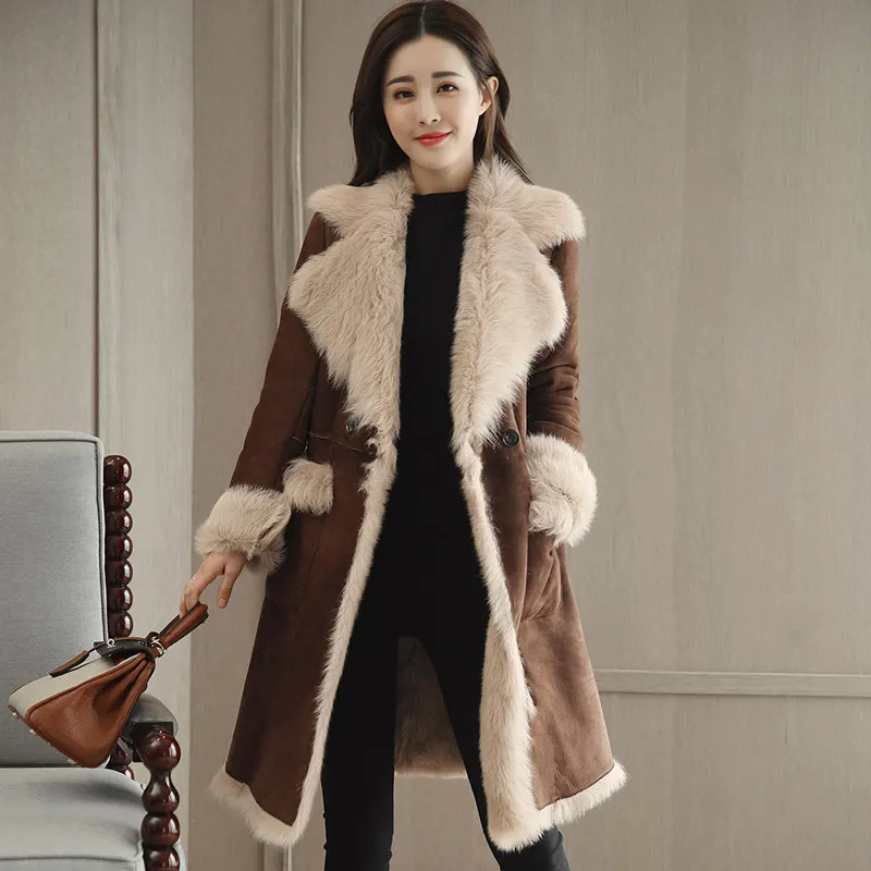 Lapel Plus Velvet Thicken Suede Lambs Wool Jacket Women Warm Long Parka Chaqueta Mujer Winter Coat Women Fashion Overcoat C4830
Lapel Plus Velvet Thicken Suede Lambs Wool Jacket Women Warm Long Parka Chaqueta Mujer Winter Coat Women Fashion Overcoat C4830