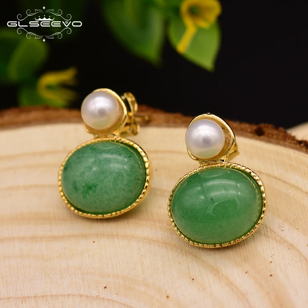 GLSEEVO Natural Green Aventurine Handmade Dangle Earrings Perlas Naturales Prata Brincos Feminino Fashion Party Jewelry GE0083
GLSEEVO Natural Green Aventurine Handmade Dangle Earrings Perlas Naturales Prata Brincos Feminino Fashion Party Jewelry GE0083