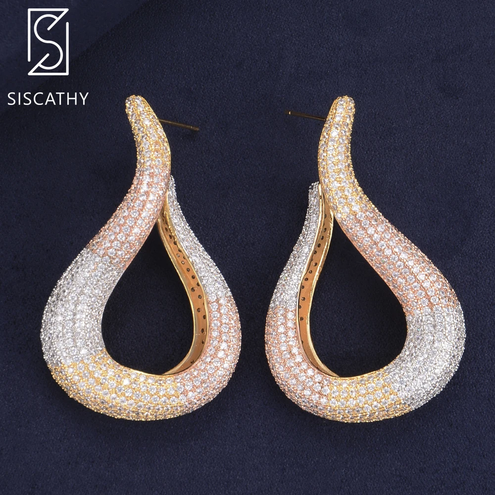 SISCATHY Luxury Drop Hollow Big Earring Cubic Zirconia Drop Dangle Earrings African Nigerian Bridal Wedding Engagement Jewelry
SISCATHY Luxury Drop Hollow Big Earring Cubic Zirconia Drop Dangle Earrings African Nigerian Bridal Wedding Engagement Jewelry