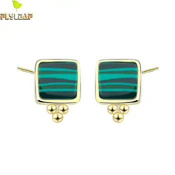 Flyleaf Square Synthesis Malachite 18k Gold Stud Earrings For Women 100% 925 Sterling Silver Fine Earings Fashion Jewelry Party
Flyleaf Square Synthesis Malachite 18k Gold Stud Earrings For Women 100% 925 Sterling Silver Fine Earings Fashion Jewelry Party