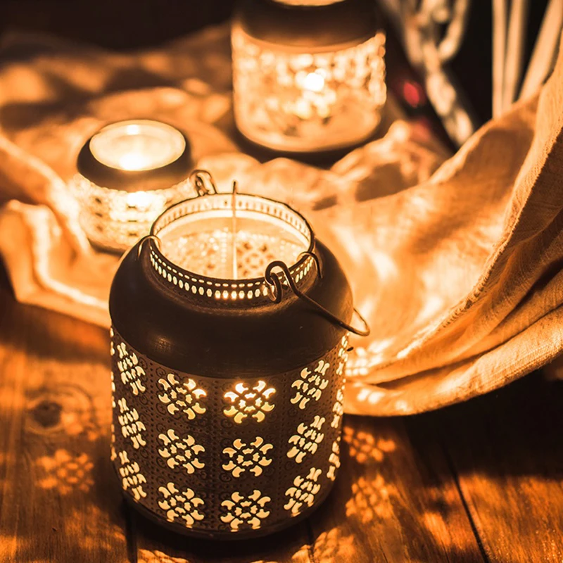 Железный полый подсвечник Фонарь японский фонарь корзины ZAKKA do старый