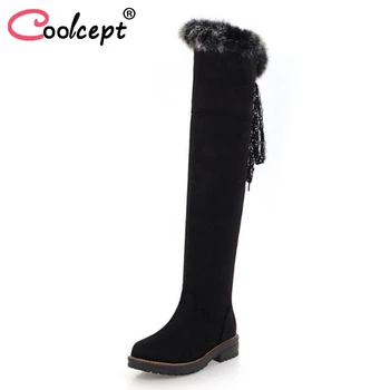 Coolcept Women Thigh High Boots Winter Plush Fur Warm Shoes Woman Square Heels Platform Boots Bowknot Zipper Shoes Size 34-43
Coolcept Women Thigh High Boots Winter Plush Fur Warm Shoes Woman Square Heels Platform Boots Bowknot Zipper Shoes Size 34-43