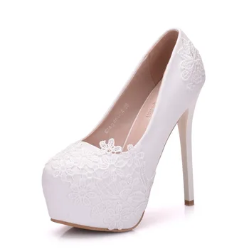 Women High Heels Round Toe Leather Lace White Wedding Shoes Slip-On Stiletto Heels 14cm Sexy Women Platform Pumps Shoes
Women High Heels Round Toe Leather Lace White Wedding Shoes Slip-On Stiletto Heels 14cm Sexy Women Platform Pumps Shoes