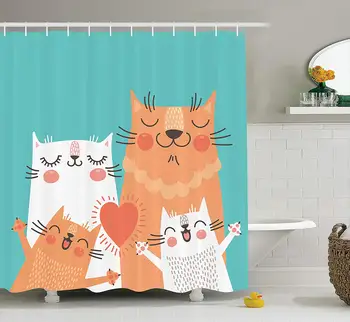Funny Shower Curtain Cute Kitten Couple Sweet Happy Paws Loving Heart with Family Cats Poster Animal Art Bathroom Accessories
Funny Shower Curtain Cute Kitten Couple Sweet Happy Paws Loving Heart with Family Cats Poster Animal Art Bathroom Accessories