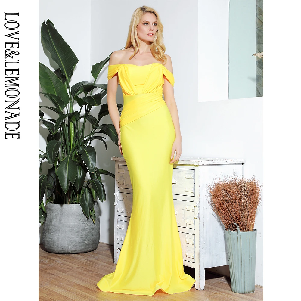 LOVE&LEMONADE Sexy Yellow Tube Top Cross Elastic Shoulder Bodycon Party Maxi DressLM81696
LOVE&LEMONADE Sexy Yellow Tube Top Cross Elastic Shoulder Bodycon Party Maxi DressLM81696
