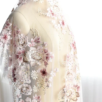 DIY gorgeous Hot drilling beaded Embroidery lace fabric 3D flower Dress fabric Wedding cloth garment accessories 1order=1 yard
DIY gorgeous Hot drilling beaded Embroidery lace fabric 3D flower Dress fabric Wedding cloth garment accessories 1order=1 yard