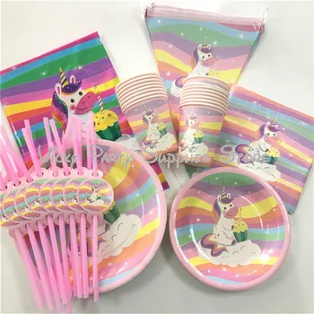 45pcs/lot Fantasy Rainbow Unicorn Disposable Tableware Set Birthday Baby Shower Cartoon Unicorn Party Decoration Supplies
45pcs/lot Fantasy Rainbow Unicorn Disposable Tableware Set Birthday Baby Shower Cartoon Unicorn Party Decoration Supplies