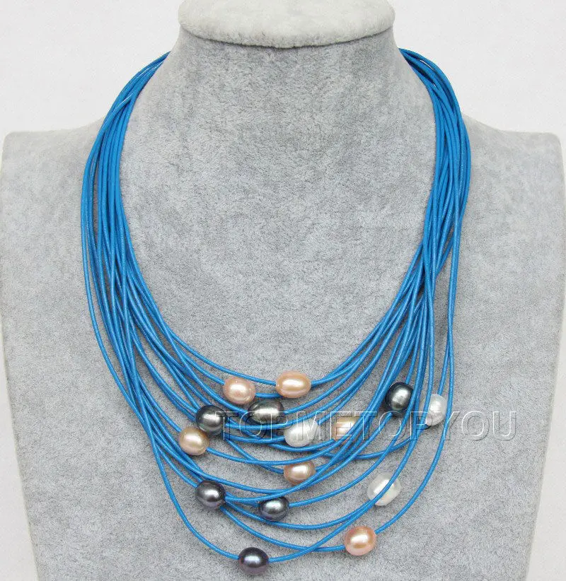Free Shipping>>new hot Authentic! 15Strands white pink black pearls blue leather necklace magnet e2337
Free Shipping>>new hot Authentic! 15Strands white pink black pearls blue leather necklace magnet e2337