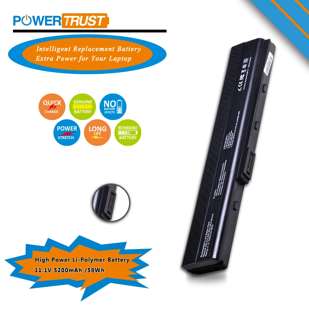 PowerTrust New 11.1V 5200mAh K52 K42 A52 Laptop Battery for Asus A52J A52F A52JB A52JK A52JR K42F K42JB K42JK K52F K52J
PowerTrust New 11.1V 5200mAh K52 K42 A52 Laptop Battery for Asus A52J A52F A52JB A52JK A52JR K42F K42JB K42JK K52F K52J