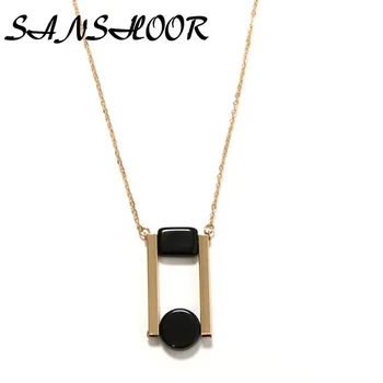 SANSHOOR New Leisure Bead Pendant Long Chain Necklace Geometric Bead Wooden Long Simple Necklace Gold Alloy For Female
SANSHOOR New Leisure Bead Pendant Long Chain Necklace Geometric Bead Wooden Long Simple Necklace Gold Alloy For Female