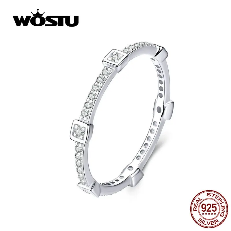 WOSTU Clear Square Zircon Finger Rings 100% Real 925 Sterling Silver Rings With Shiny Round Zircon Fashion Jewelry CQR551
WOSTU Clear Square Zircon Finger Rings 100% Real 925 Sterling Silver Rings With Shiny Round Zircon Fashion Jewelry CQR551