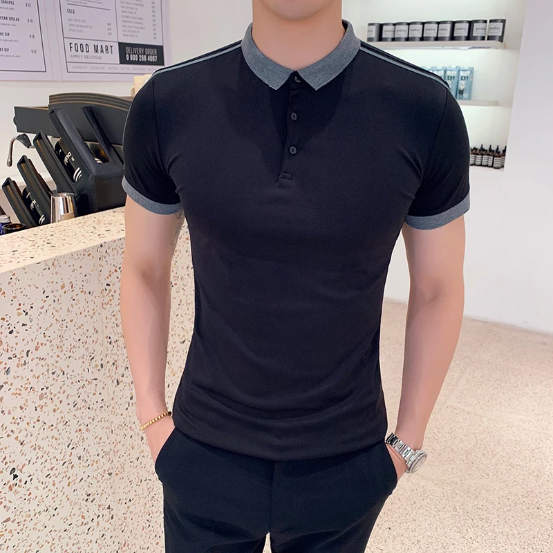 British Style Mens Polo Shirts Top Quality Summer Short Sleeve Polo Shirt Men Slim Fit Casual Turn Down Collar Men's Polo Shirt
British Style Mens Polo Shirts Top Quality Summer Short Sleeve Polo Shirt Men Slim Fit Casual Turn Down Collar Men's Polo Shirt