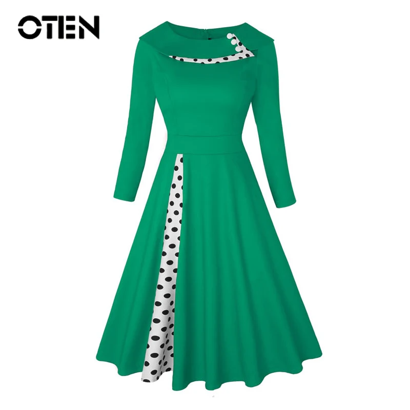 OTEN Women Vintage Retro 50s 60s Long Sleeve Rockabilly pin up Double layer Polka Dot Print Audrey Hepburn vestido midi Dresses
OTEN Women Vintage Retro 50s 60s Long Sleeve Rockabilly pin up Double layer Polka Dot Print Audrey Hepburn vestido midi Dresses
