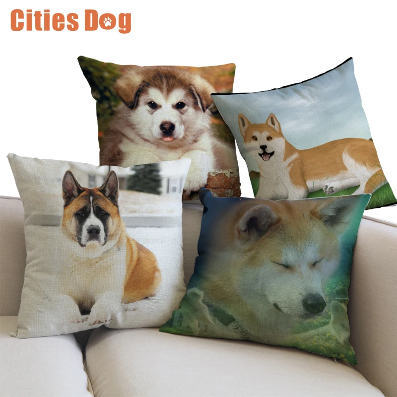 Decorative Cushion Animal Dog Pillows case cojines linen AKita 45x45cm throw Car covers sofa Pillow Cushions cover
Decorative Cushion Animal Dog Pillows case cojines linen AKita 45x45cm throw Car covers sofa Pillow Cushions cover