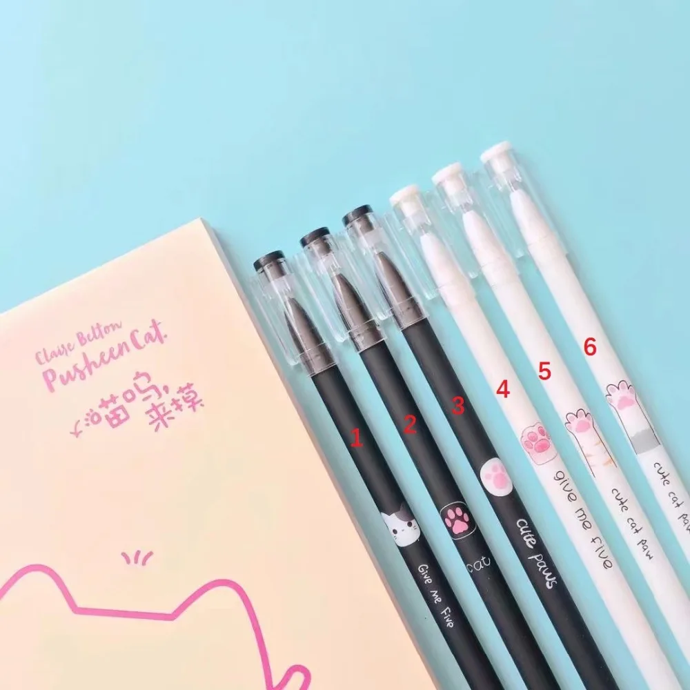 6Pcs/Lot Cute Black White Color Cat Claw Gel Pen Kawaii 0.5MM Black Ink Pens Promotional Gift Stationery School Office Suplies
6Pcs/Lot Cute Black White Color Cat Claw Gel Pen Kawaii 0.5MM Black Ink Pens Promotional Gift Stationery School Office Suplies
