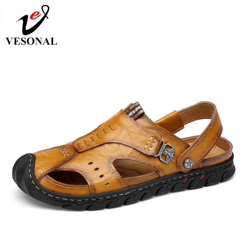 VESONAL 2019 Summer Classic Soft Genuine Leather Out door Shoes Men Sandals For Male Water Walking Beach Sandalias Sandal Slides
VESONAL 2019 Summer Classic Soft Genuine Leather Out door Shoes Men Sandals For Male Water Walking Beach Sandalias Sandal Slides