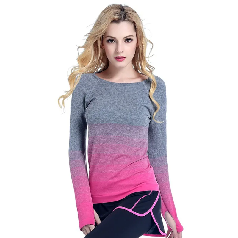Women's professional yoga sports gradient long-sleeved T-shirt moisture-absorbing quick-drying fitness stretch women's s
Women's professional yoga sports gradient long-sleeved T-shirt moisture-absorbing quick-drying fitness stretch women's s