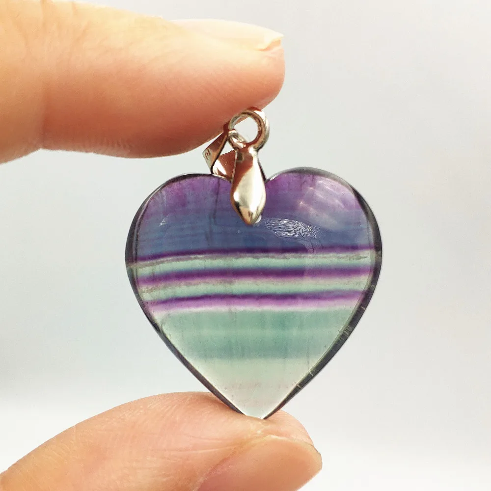 100% Natural Colorful Fluorite Quartz Necklace Pendant 23x22x9mm Heart Love Gift Rainbow Color Crystal Woman Gift Pendant AAAAA
100% Natural Colorful Fluorite Quartz Necklace Pendant 23x22x9mm Heart Love Gift Rainbow Color Crystal Woman Gift Pendant AAAAA