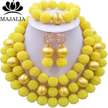 Majalia Trendy African Beads Jewelry Set Yellow Crystal Beads Bride Jewelry Nigerian Wedding African Beads Jewelry Sets 3CA0015
Majalia Trendy African Beads Jewelry Set Yellow Crystal Beads Bride Jewelry Nigerian Wedding African Beads Jewelry Sets 3CA0015